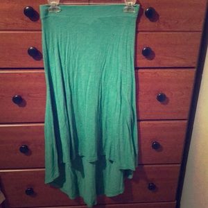 Hi low green skirt